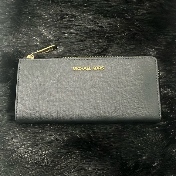 Michael Kors Handbags - Michael Kors Wallet in black with gold zipper and emblem